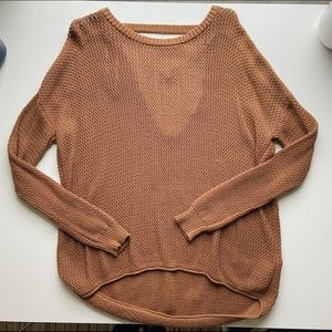 F11 Caramel Knit Sweater with Cutout Back